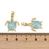 Brass Micro Pave Cubic Zirconia Pendants KK-C093-09G-02-3