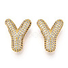 Brass Micro Pave Cubic Zirconia Pendants KK-N254-06G-Y-1