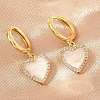 Brass Micro Pave Cubic Zirconia Hoop Dangle Earrings KK-CBA8324-16G-02-3