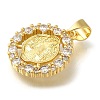 Rack Plating Brass with Cubic Zirconia Pendants KK-Z086-33G-10-2