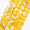 Natural Fire Crackle Agate Bead Strands G-K166-07F-10mm-17-1