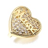 Mother's Day Brass Micro Pave Cubic Zirconia Slide Charms KK-E802-21G-B-2