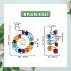8pcs 2 styles Natural Mixed Stone Brass Big Pendants FIND-DC0002-51-2