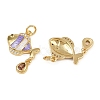 Brass Micro Pave Cubic Zirconia Pendants KK-L241-18G-3