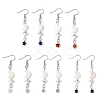 Star with Moon Natural Mixed Stone Dangle Earrings EJEW-JE06756-3