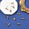 SHEGRACE Leafy Branch Brass Micro Clear Pave Cubic Zirconia Stud Earrings XGRQ4N292-717G-4