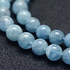 Natural Aquamarine Beads Strands G-P342-10A-6mm-AB+-3