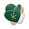 Christmas Theme Alloy Enamel Open Cuff Ring RJEW-C106-02E-KCG-1
