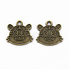 Tibetan Style Alloy Pendant Enamel Settings TIBEP-N010-018AB-RS-1