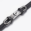 PU Leather Braided Cord Bracelets X-BJEW-E324-C07-3