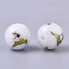 Christmas Opaque Glass Beads X-EGLA-R113-03C-2
