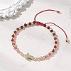 Dyed Natural Malaysia Jade Rondelle Beaded Braided Bead Bracelets BJEW-JB13395-01-1