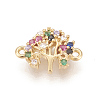 Brass Micro Pave Cubic Zirconia Links ZIRC-L078-007G-NR-1