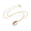 Electroplate Cowrie Shell Pendant Necklaces X-NJEW-JN02370-1