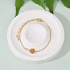 Brass Micro Pave Cubic Zirconia Birthday Flower Link Bracelets BJEW-U031-01G-11-1