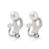 304 Stainless Steel Clip-on Earring Findings with Imitation Pearl Plastic Beaded STAS-H216-03A-P-1