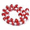 Autumn Theme Mushroom Handmade Lampwork Beads Strands X-LAMP-R116-13A-2