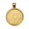 Flat Round Alloy Pendant Cabochon Settings PALLOY-A15654-AG-NF-1