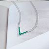 Letter V 304 Stainless Steel with Natural Shell Pendant Necklaces FS-WGFDEEC-06-1