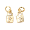 Brass Micro Pave Clear Cubic Zirconia Pendants KK-G544-08G-03-1