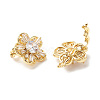 Brass Clear Cubic Zirconia Twister Clasps LS-KK-G420-35G-2