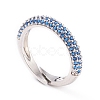 Adjustable Brass Micro Pave Cubic Zirconia Cuff Rings RJEW-L098-007E-P-2