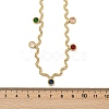 304 Stainless Steel Rope Chain Colorful Cubic Zirconia Tassel Necklaces for Women NJEW-V015-01G-D-2