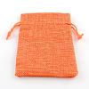Polyester Imitation Burlap Packing Pouches Drawstring Bags X-ABAG-R005-14x10-11-1