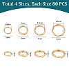 320Pcs 4 Styles 304 Stainless Steel Split Rings STAS-UN0060-30-3