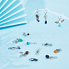 6 Sets 6 Styles Chakra Natural & Synthetic Mixed Stone Chips Alloy Pendants FIND-FH0006-29-3
