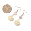 304 Stainless Steel Flower Dangle Earrings EJEW-JE06689-4