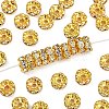 Brass Middle East Rhinestone Spacer Beads RSB029NF-01G-1