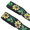 Ethnic Style Flower Pattern Polyester Ribbon OCOR-WH0047-47-1
