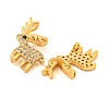 Christmas Theme Brass Clear Cubic Zirconia Pendants KK-N254-29G-2