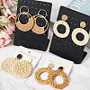 4 Pairs 4 Styles Rattan Dangle Stud Earrings EJEW-SP0001-16D-7