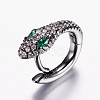 Brass Micro Pave Cubic Zirconia Hoop Earrings EJEW-F134-01B-2