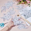 4Pcs Flower & Leaf Polyester and Plastic Applqiues PATC-CY0001-49A-3