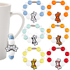 6Pcs Silicone Wine Glass Charms HJEW-SC00131-1
