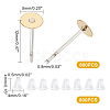 DICOSMETIC 800Pcs 304 Stainless Steel Stud Earring Settings with Flat Round Brass Heads STAS-DC0005-44-5