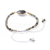 Adjustable Natural Labradorite Braided Bead Bracelets BJEW-JB04559-01-3