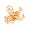 Brass Micro Pave Clear Cubic Zirconia Pendants KK-C249-03G-2