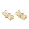 Brass Clear Glass Connector Charms KK-P228-73G-3