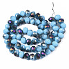 Electroplate Opaque Glass Beads Strands EGLA-A034-P8mm-F19-1-2
