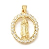 Rack Plating Brass with Cubic Zirconia Pendants KK-Z086-33G-11-1