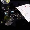 Brass Wine Glass Charm Rings/Hoop Earrings KK-PH0001-08-4