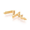 Brass Micro Pave Cubic Zirconia Pendants KK-N263-35G-2