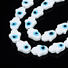 Handmade Evil Eye Lampwork Beads Strands LAMP-WH0006-06G-3