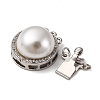 Brass Micro Pave Clear Cubic Zirconia Box Clasps KK-D378-13P-2