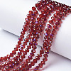 Electroplate Transparent Glass Beads Strands EGLA-A034-T6mm-F03-1