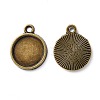 Flat Round Alloy Pendant Cabochon Settings X-PALLOY-N0088-38AB-NF-2